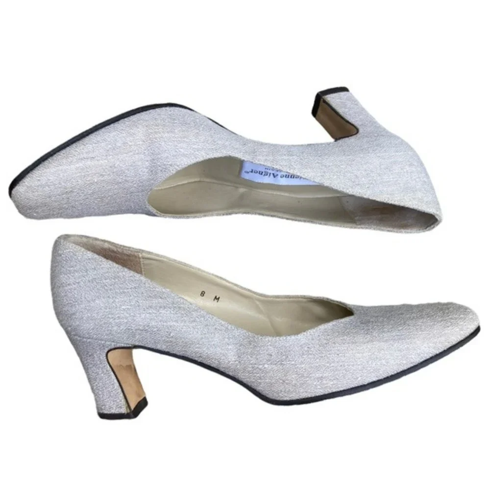 Etienne Aigner Beige Fabric Taylor Heels - Picture 10 of 10